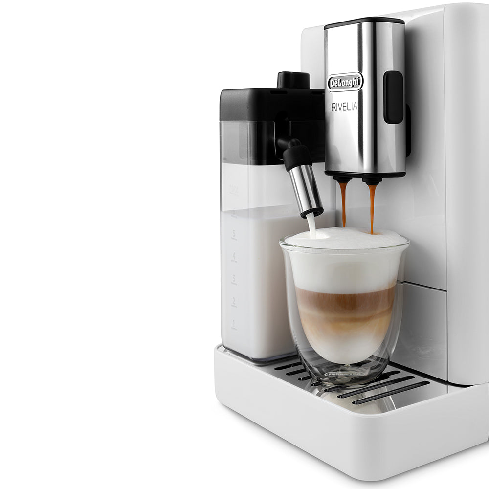 DeLonghi Rivelia Bean To Cup Fully Automatic Arctic White Coffee Machine