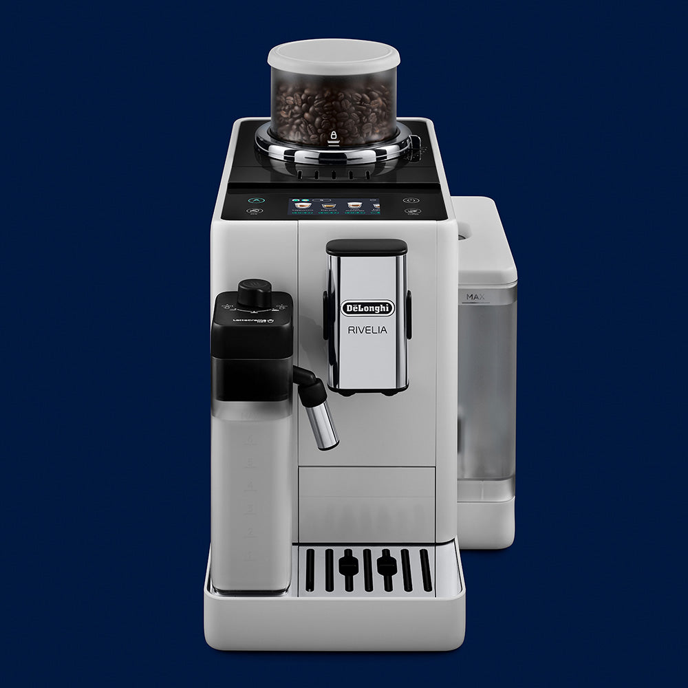 DeLonghi Rivelia Bean To Cup Fully Automatic Arctic White Coffee Machine