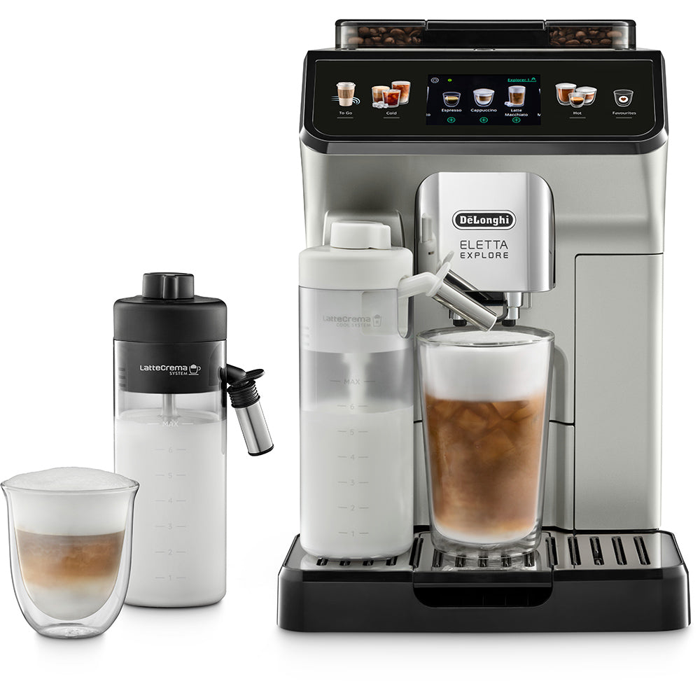 DeLonghi Eletta Explore Hot & Cold Bean-to-Cup Coffee Machine, ECAM450.65S