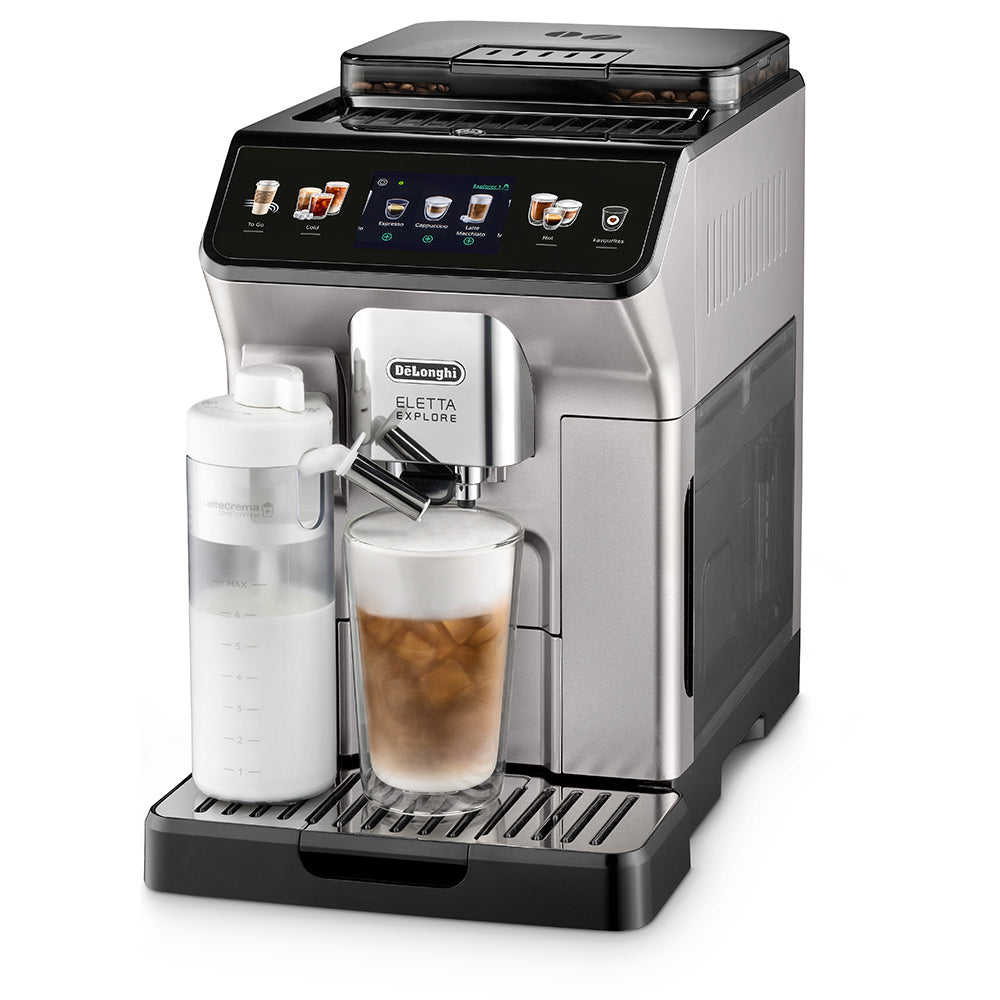 DeLonghi Eletta Explore Hot & Cold Bean-to-Cup Coffee Machine, ECAM450.65S