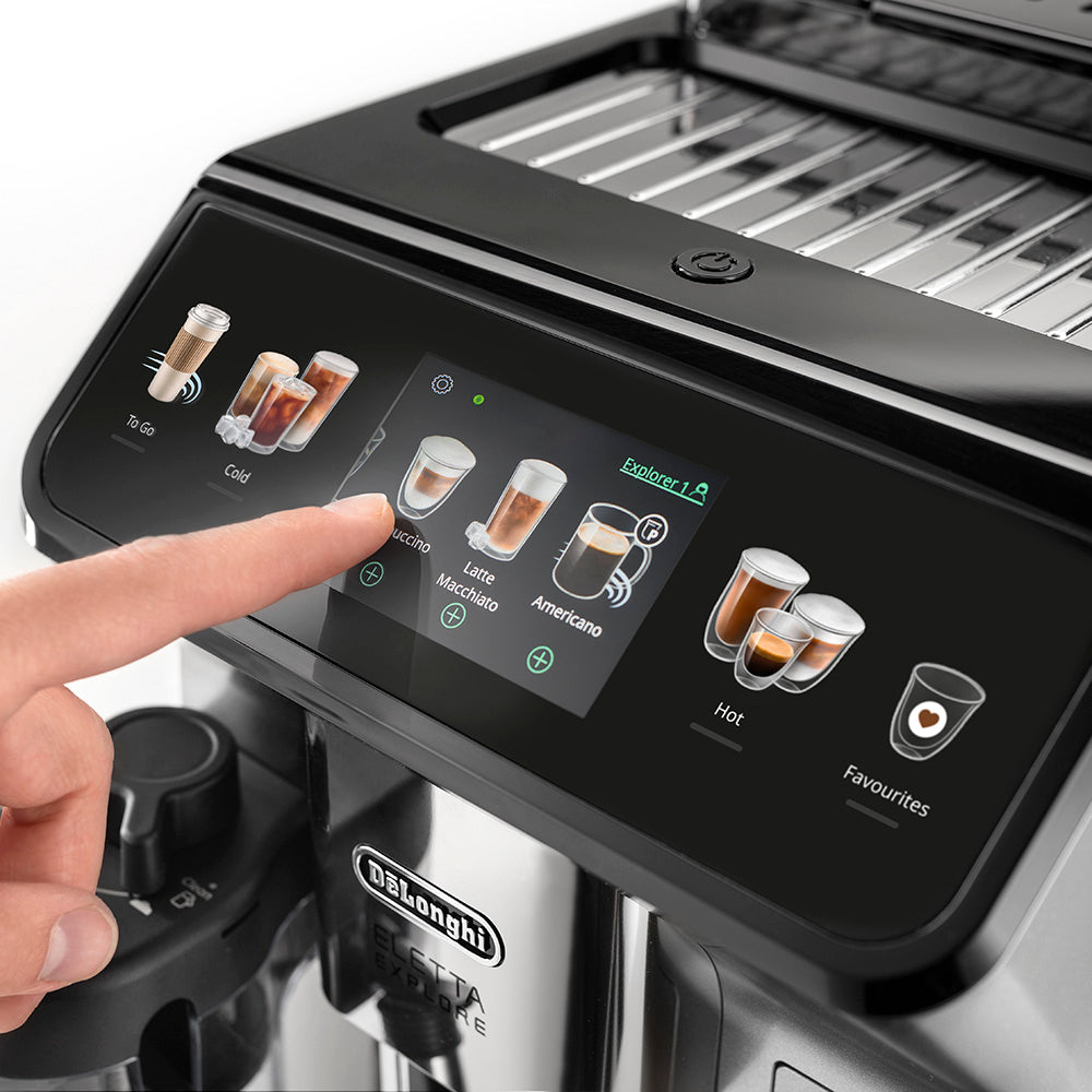 DeLonghi Eletta Explore Hot & Cold Bean-to-Cup Coffee Machine, ECAM450.65S