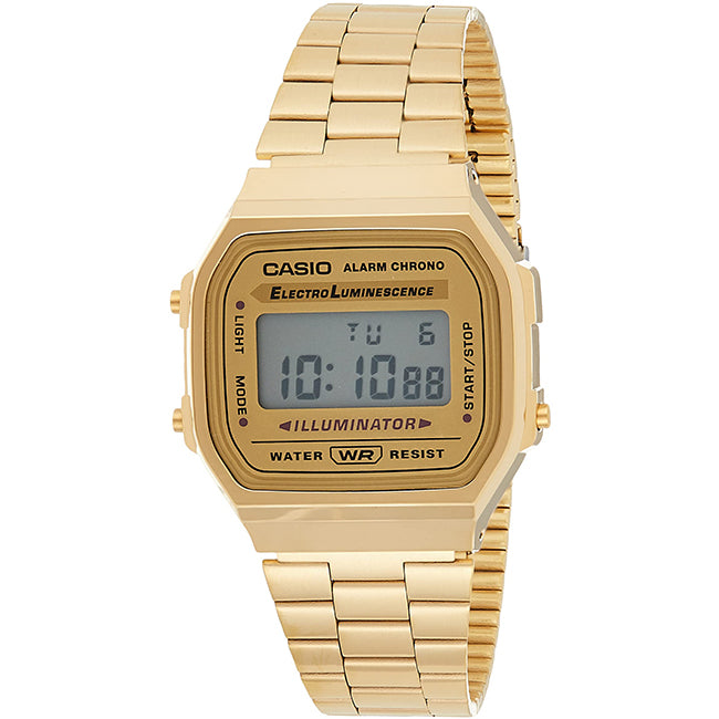 Casio Retro Men's Illuminator Gold Digital Wrist Watch, A168WG-9WDF