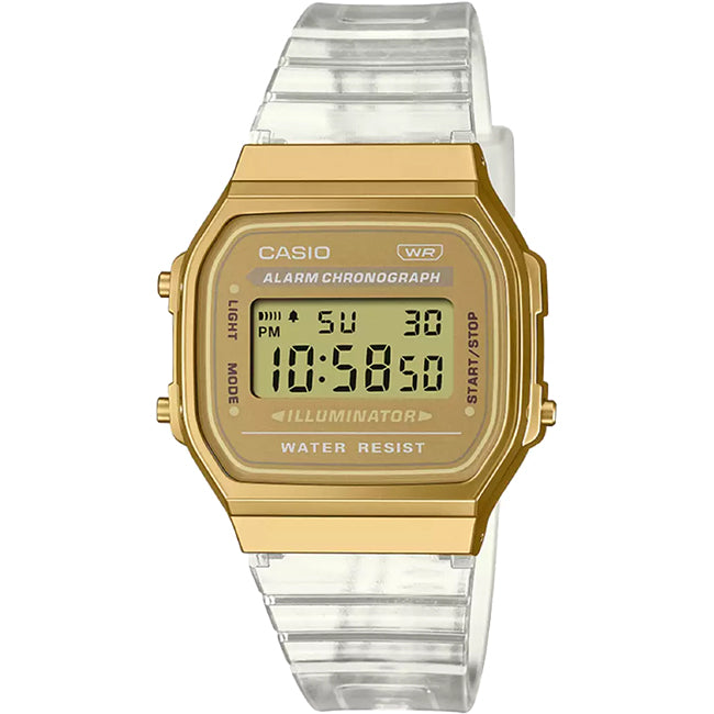 Casio Retro Gold Digital Wrist Watch, A168XESG-9ADF