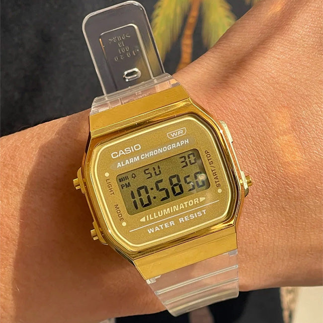 Casio Retro Gold Digital Wrist Watch, A168XESG-9ADF