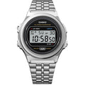 Casio Retro Unisex Round Silver Digital Wrist Watch, A171WE-1ADF