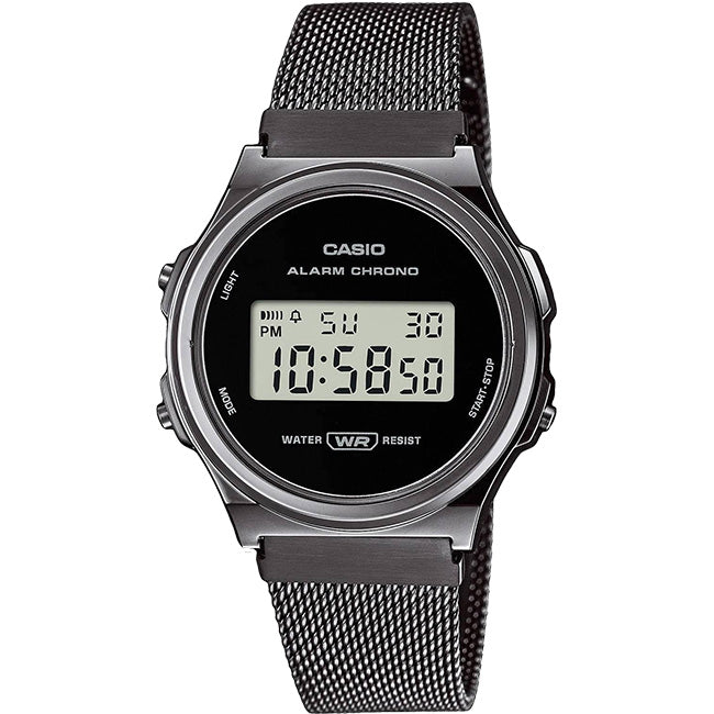 Casio Retro Mesh Unisex Digital Wrist Watch, A171WEM