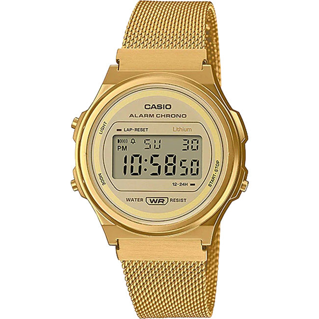 Casio Retro Mesh Unisex Digital Wrist Watch, A171WEM
