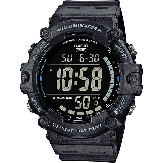 Casio Standard Men's 100m Digital Wrist Watch, AE-1500WH