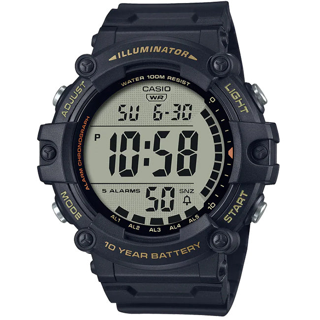 Casio Standard Men's 100m Digital Wrist Watch, AE-1500WHX