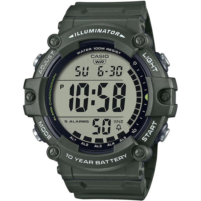 Casio Standard Men's 100m Digital Wrist Watch, AE-1500WHX