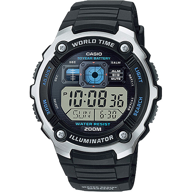 Casio Standard Men's 200m Digital Wrist Watch, AE-2000W
