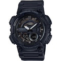 Casio Standard Men's 100m World Time AnaDigi Wrist Watch, AEQ-110W - Black