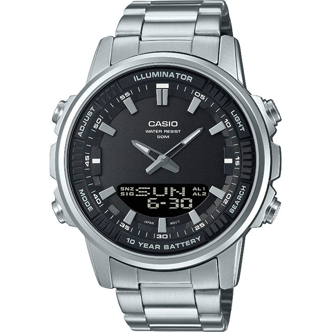 Casio Standard Men's 50m World Time AnaDigi Wrist Watch, AMW-880D