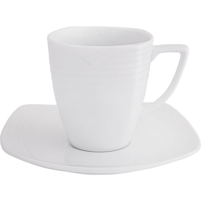 Noritake Arctic White Square Tall Cup & Saucer, 220ml