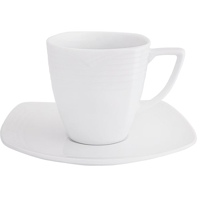 Noritake Arctic White Square Espresso Cup & Saucer, 70ml
