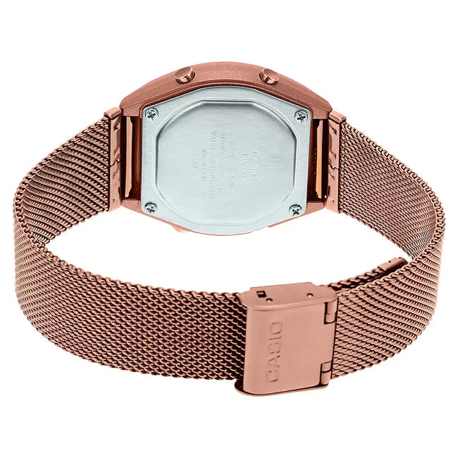 Casio Retro Rose Gold Mesh Digital Wrist Watch, B640WMR-5ADF