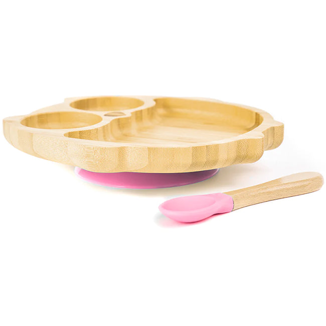 Bamboobino 3 Division Children's Owl Plate