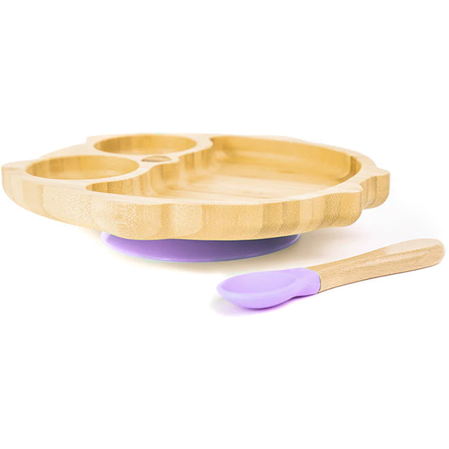 Bamboobino 3 Division Children's Owl Plate