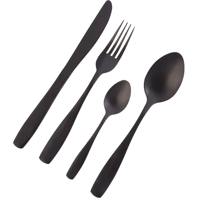 Nicolson Russell Bella Casa Matte Black Cutlery Set, 4pc