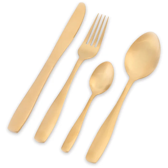 Nicolson Russell Bella Casa Matte Gold Cutlery Set, 4pc