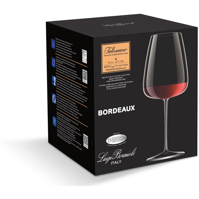 Luigi Bormioli Talismano 700ml Bordeaux Glasses, Set of 4