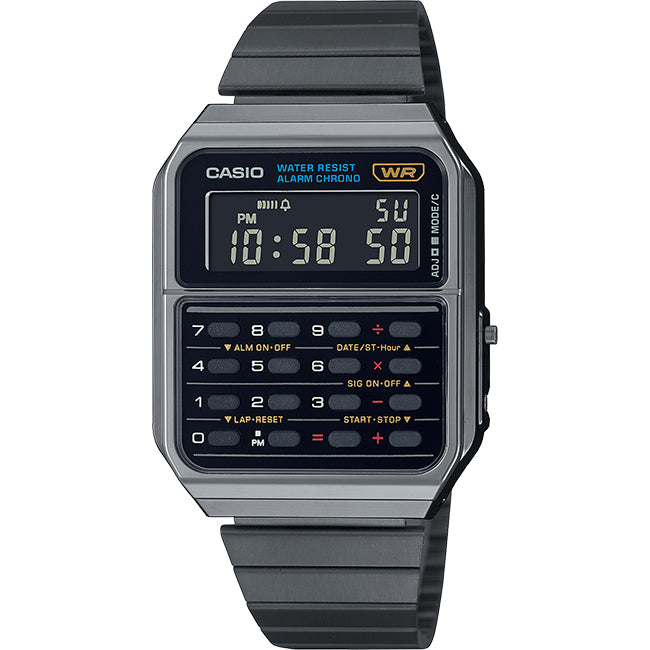 Casio Retro Men's Databank Digital Wrist Watch, CA-500WEGG-1BDF
