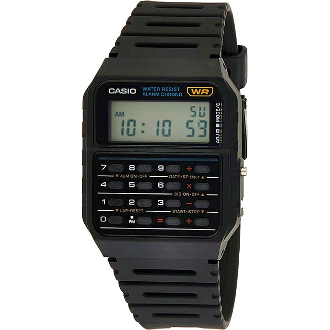 Casio Retro Men's Databank Calculator Black Digital Wrist Watch, CA53W-1Z