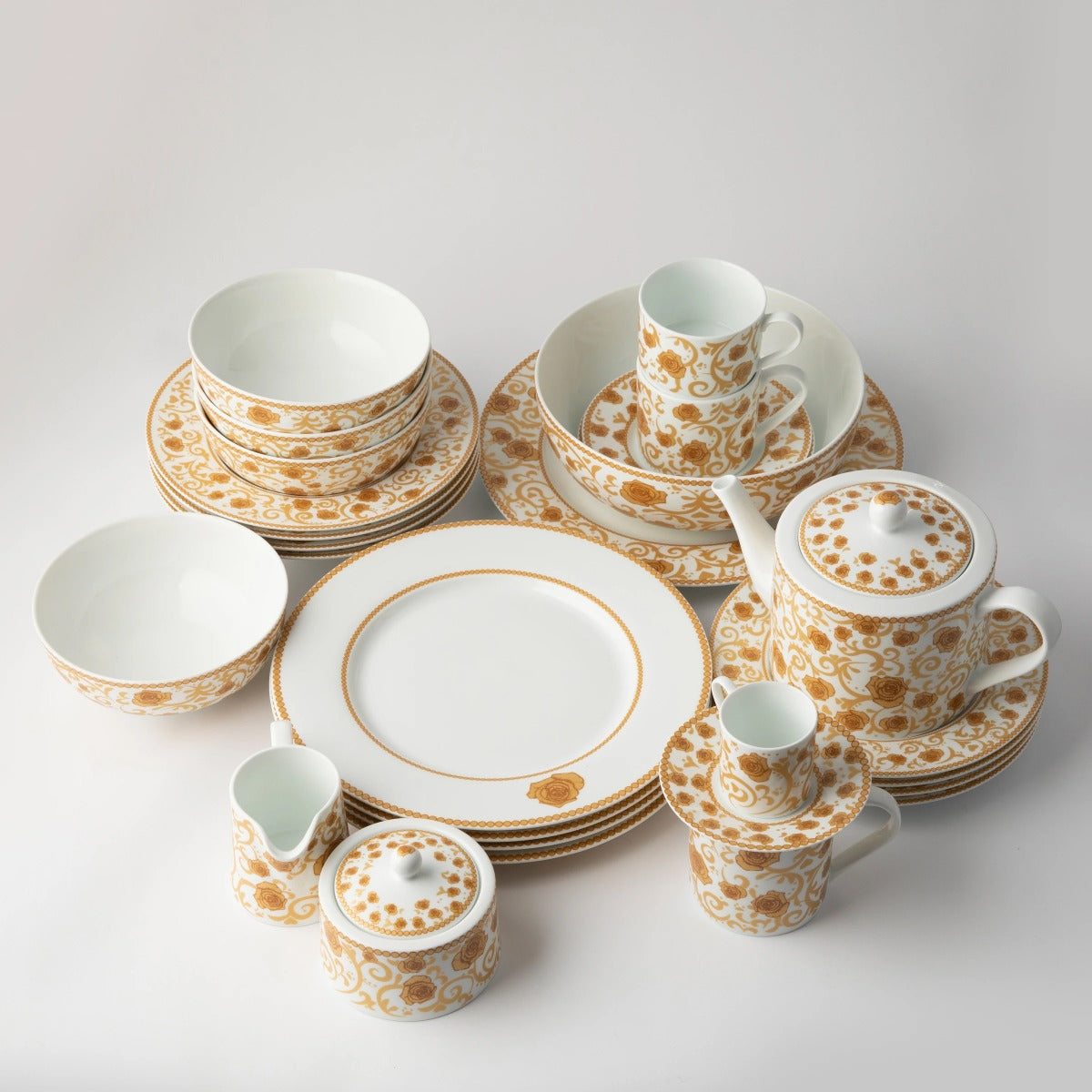 Jenna Clifford Mica Gold Dinner Plate, Set Of 4