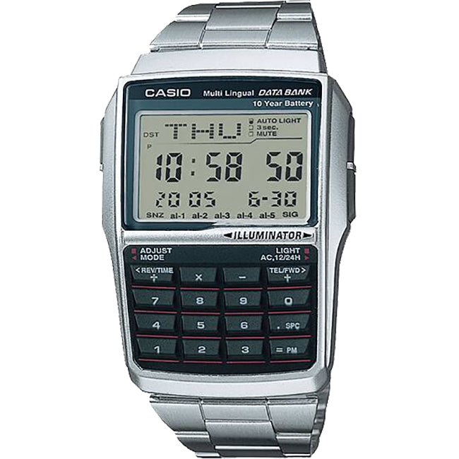 Casio Retro Men's Multi-Lingual Databank Digital Wrist Watch, DBC-32-1ADF