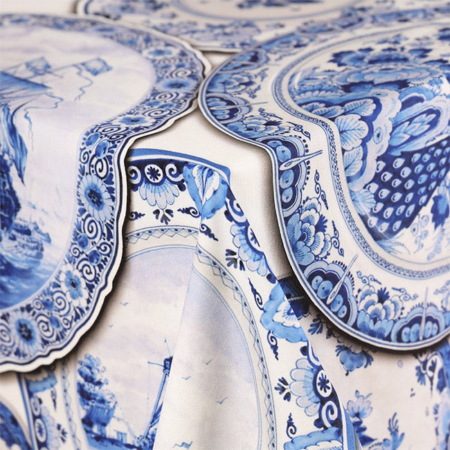 DSA Linen Delft Square Tablecloth, 4 Seater
