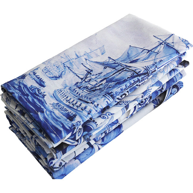 DSA Linen Delft Napkins, Set of 6