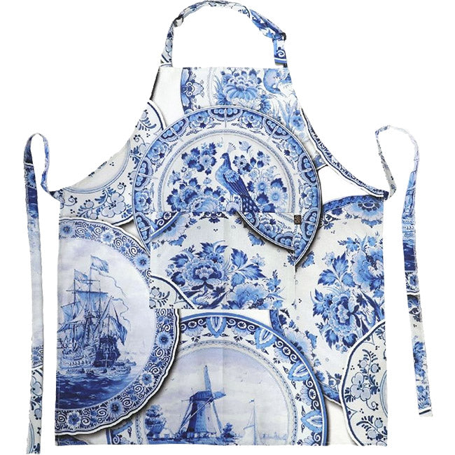 DSA Linen Delft Full Bib Apron