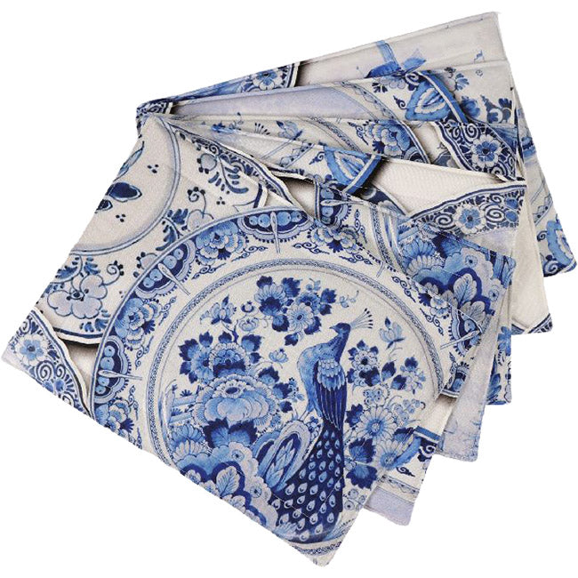 DSA Linen Delft Placemats, Set Of 6