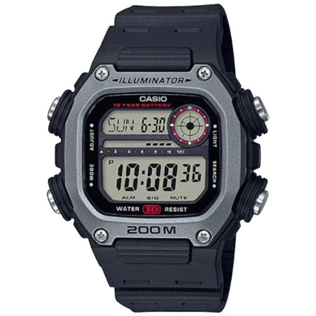 Casio Standard Men's 200m Digital World Time Wrist Watch, DW-291H - Black