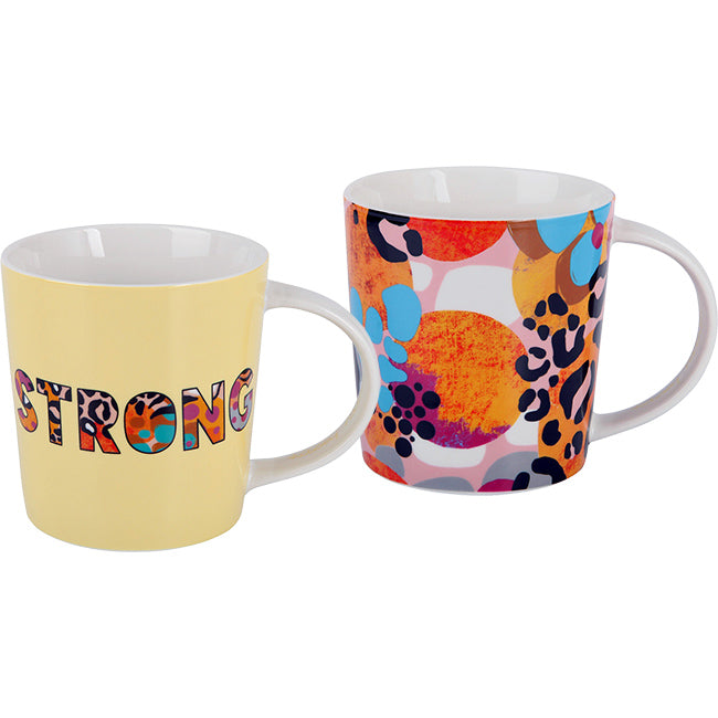 Maxwell & Williams Kasey Rainbow's Be Fierce Mug Set, Set Of 2