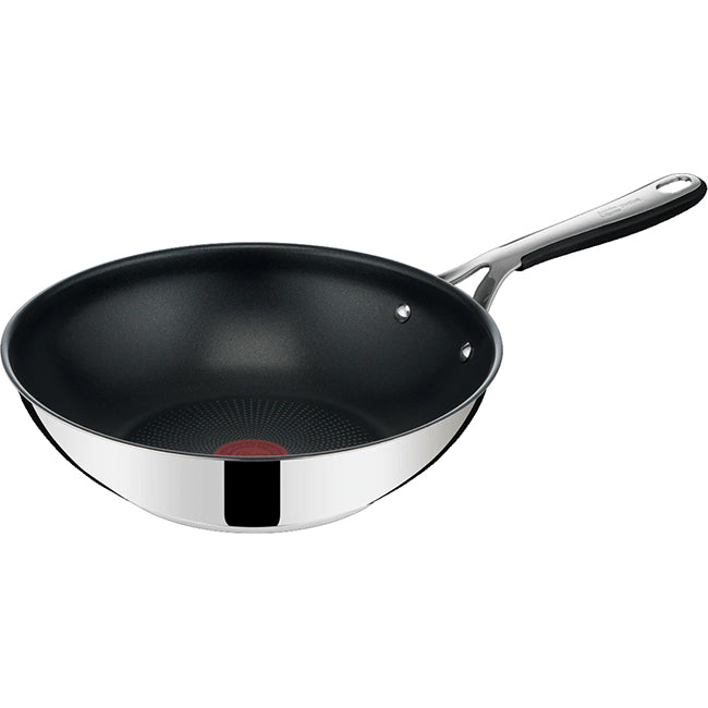 Jamie Oliver Tefal Kitchen Essentials Non-Stick Stainless Steel Wok, 28cm
