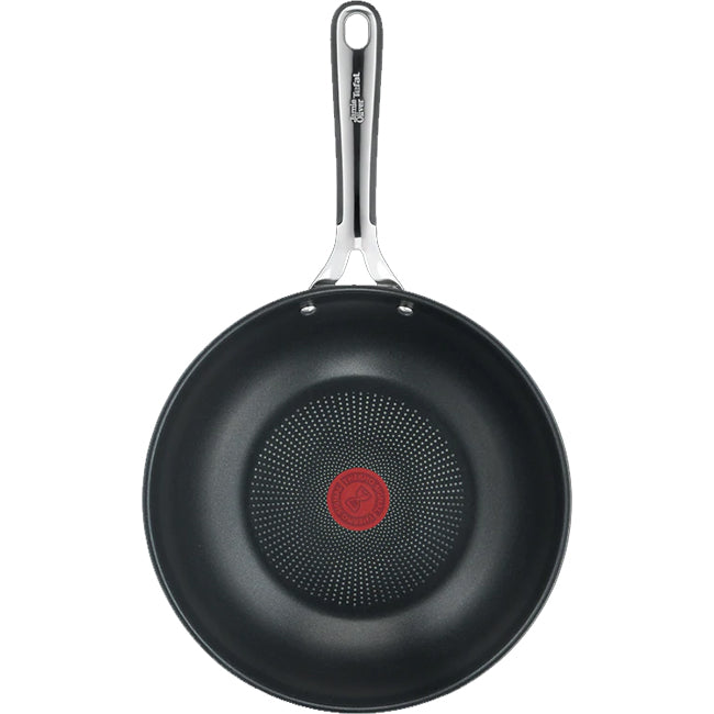 Jamie Oliver Tefal Kitchen Essentials Non-Stick Stainless Steel Wok, 28cm