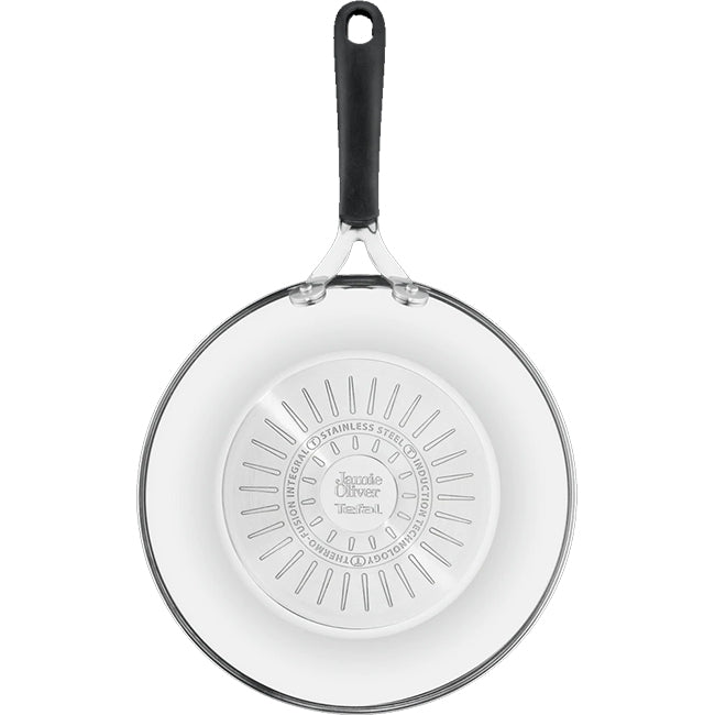 Jamie Oliver Tefal Kitchen Essentials Non-Stick Stainless Steel Wok, 28cm