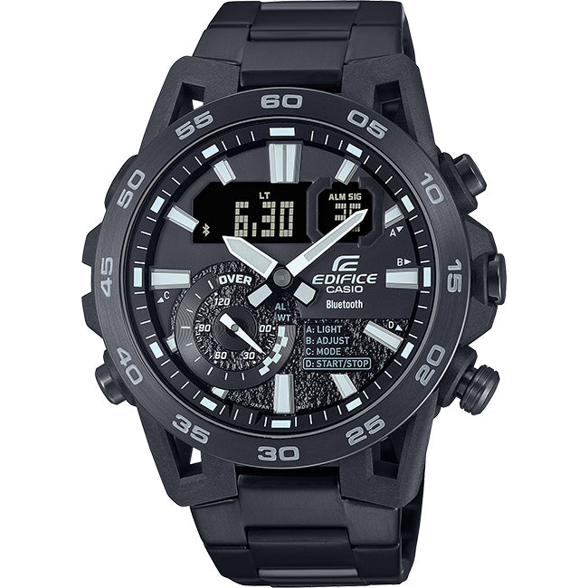 Casio Edifice Men's 100m Bluetooth AnaDigi Wrist Watch, ECB-40BK-1ADF