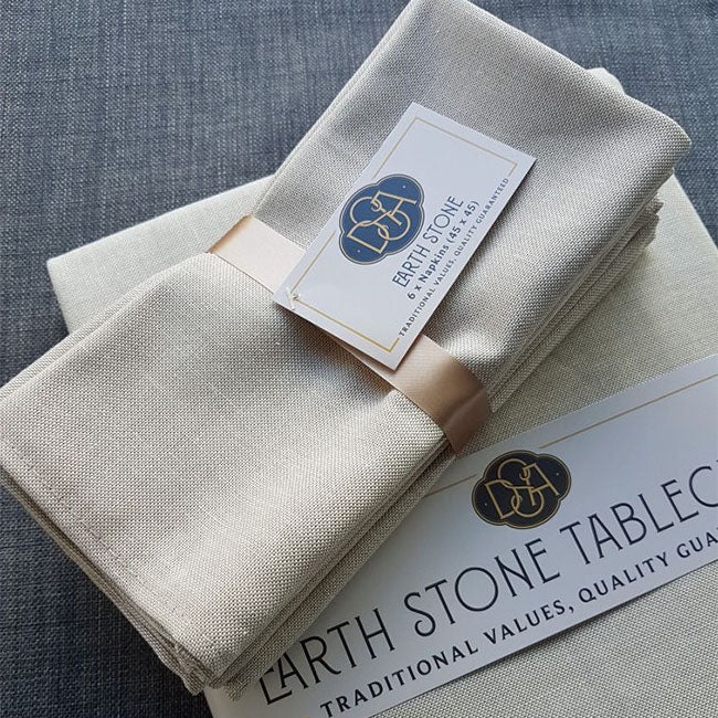 DSA Linen Natural Earth Stone Napkins, Set Of 6