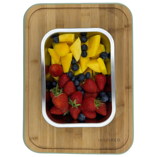 Erin Stainless Steel Rectangular Food Storage Container With Lid, 1.2L