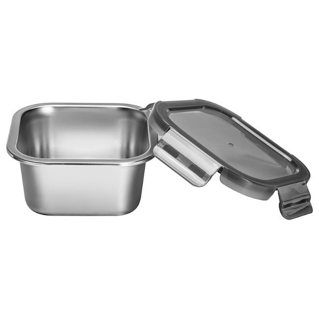 Erin Stainless Steel Square Food Storage Container With Lid, 600ml