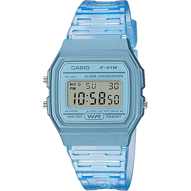 Casio Retro Translucent Digital Wrist Watch, F-91WS
