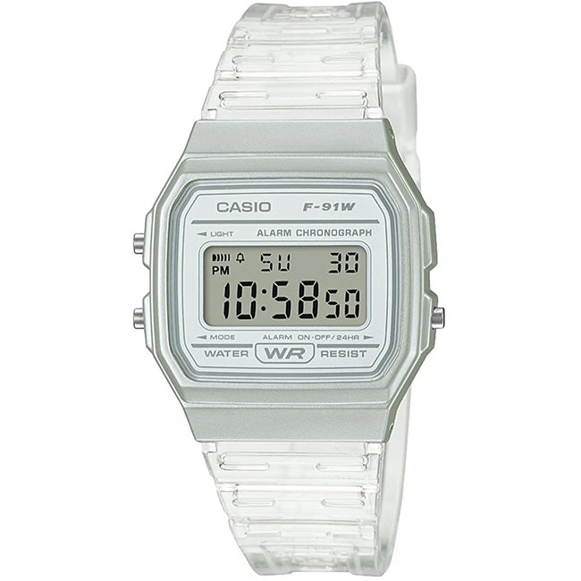 Casio Retro Translucent Digital Wrist Watch, F-91WS