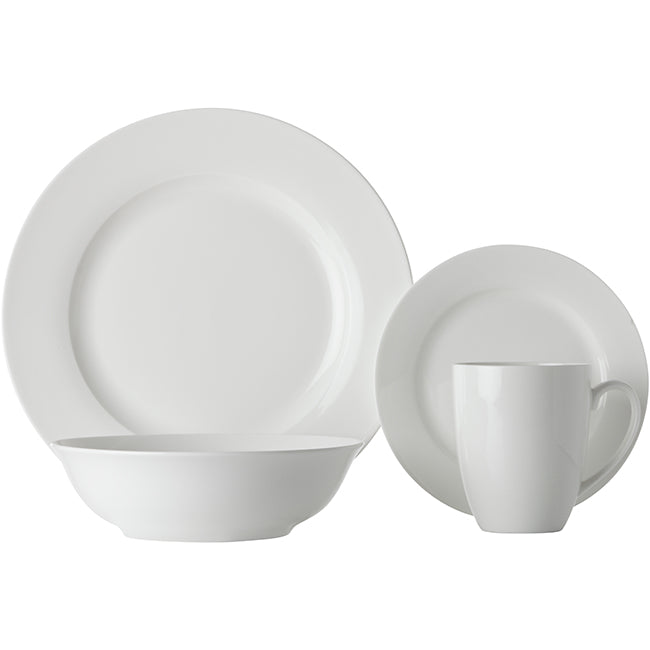 Maxwell & Williams White Basics Rim Dinner Set, Soho, 16pc