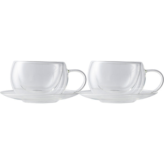 Maxwell & Williams Blend 270ml Double Wall Cup & Saucer, Set Of 2