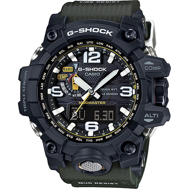 Casio G-Shock Mudmaster 200m Triple Sensor Solar Wrist Watch, GWG-1000