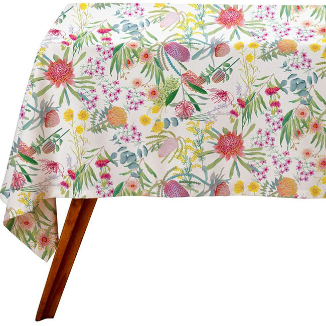 Maxwell & Williams Royal Botanic Gardens Native Blooms Cotton Rectangular Tablecloth, 270x150cm