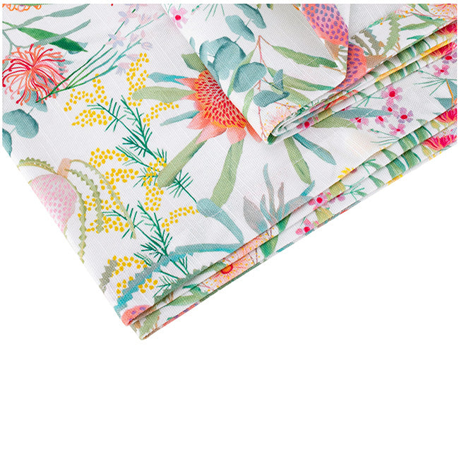 Maxwell & Williams Royal Botanic Gardens Native Blooms Cotton Rectangular Tablecloth, 270x150cm