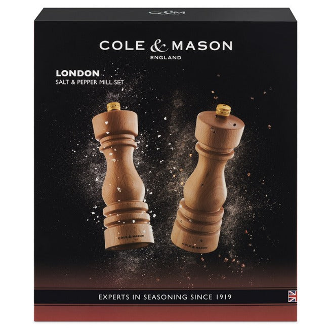 Cole & Mason London Beech Natural Salt & Pepper Mill Set